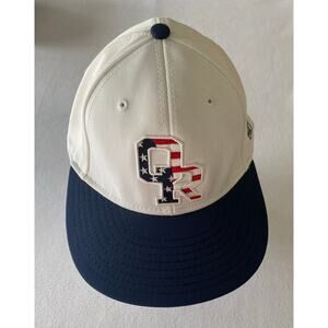GAMETEK II Baseball Cap Fitted Size 7-3/8 White/Navy Embroidered 'OR’ - EUC